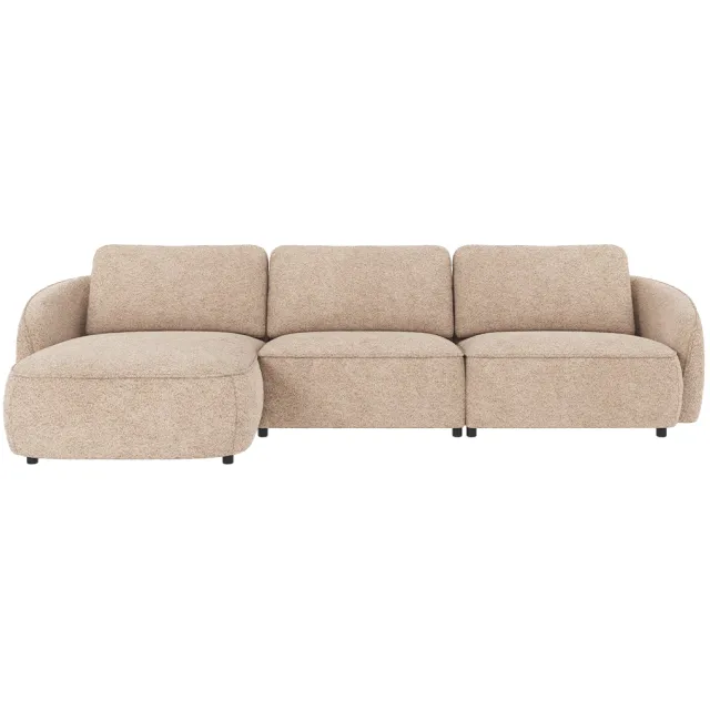 Rowico Home Norris gestoffeerde 4-zits hoekbank beige - links - 319 cm