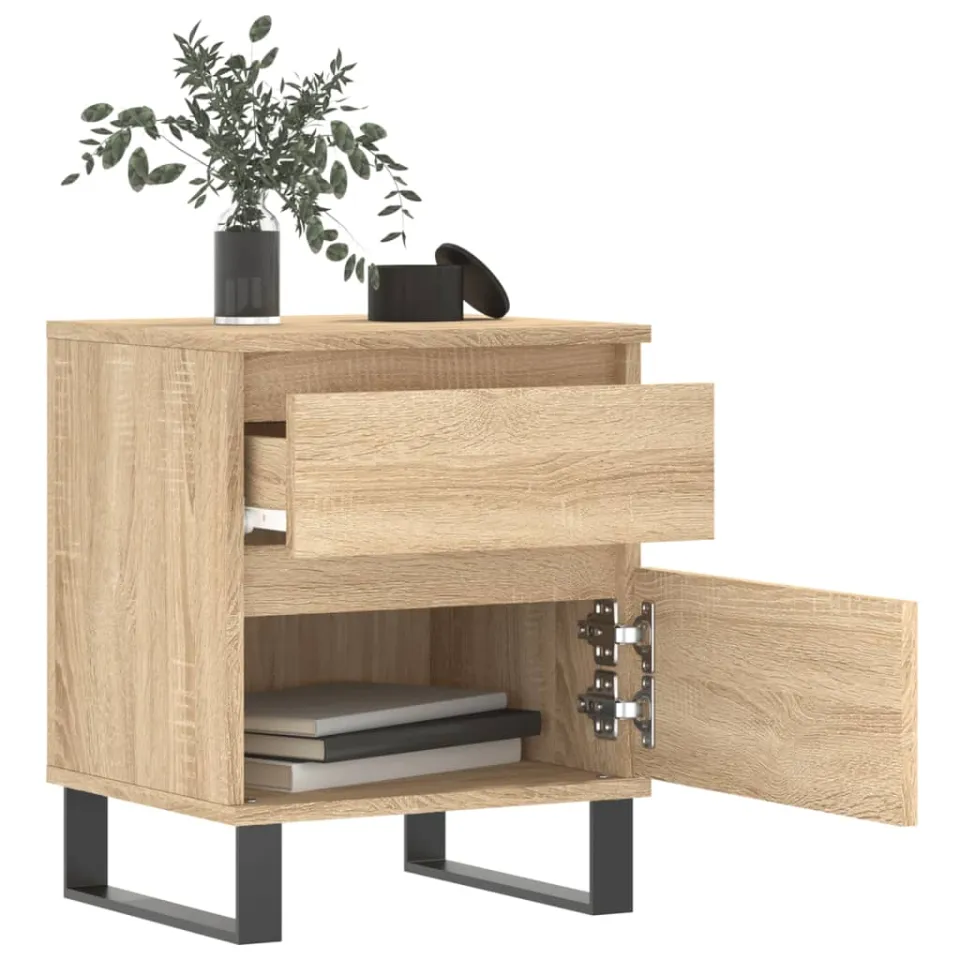 vidaXL Nachtkastjes 2 st 40x35x50 cm sonoma eikenkleurig, foto 4