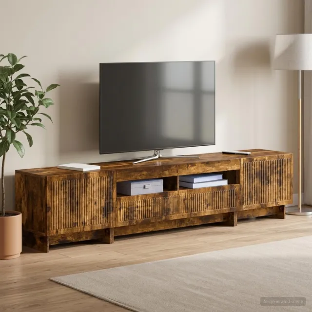 vidaXL 5-delige LED TV-kast Gerookt eiken Bewerkt hout, foto 2
