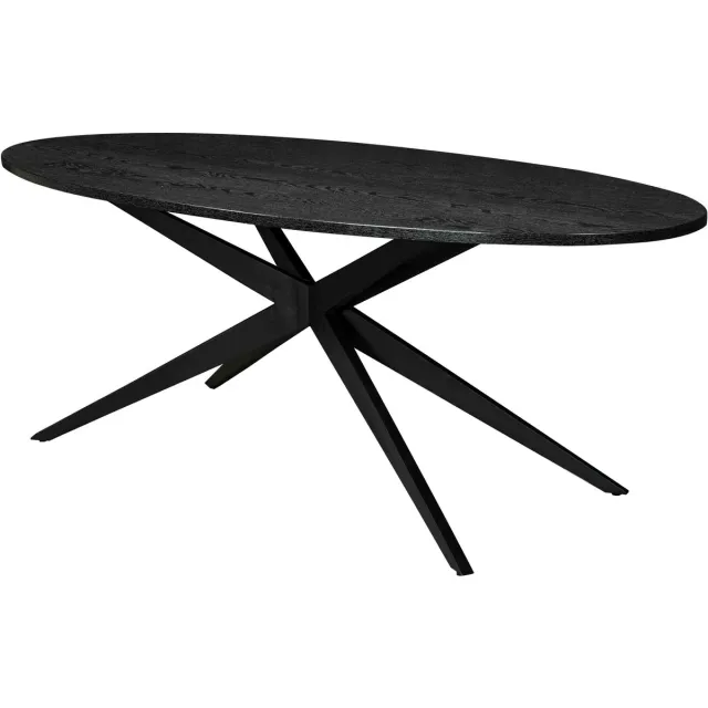 Lizzely Garden & Living Eettafel ovaal 200cm Lexi zwart ovale tafel MDF eetkamertafel