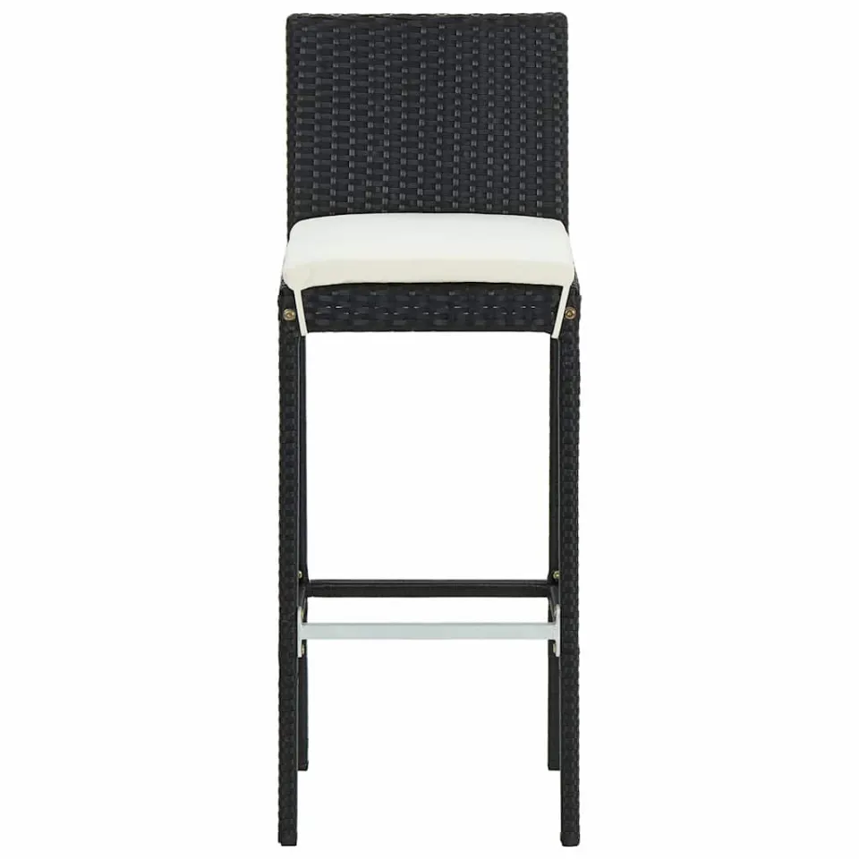 vidaXL 7-delige Tuinbarset met kussens poly rattan zwart, foto 4