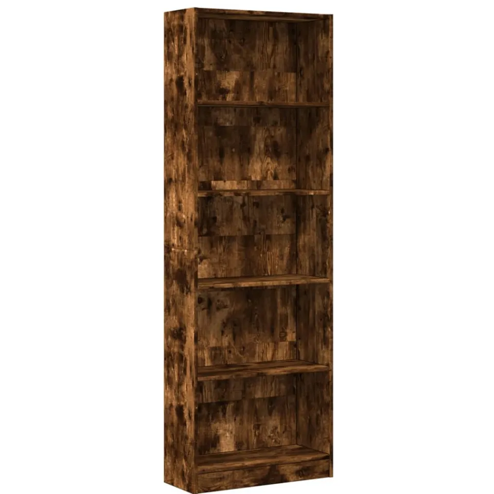 vidaXL Boekenkast 60x24x176 cm bewerkt hout gerookt eikenkleurig, foto 3