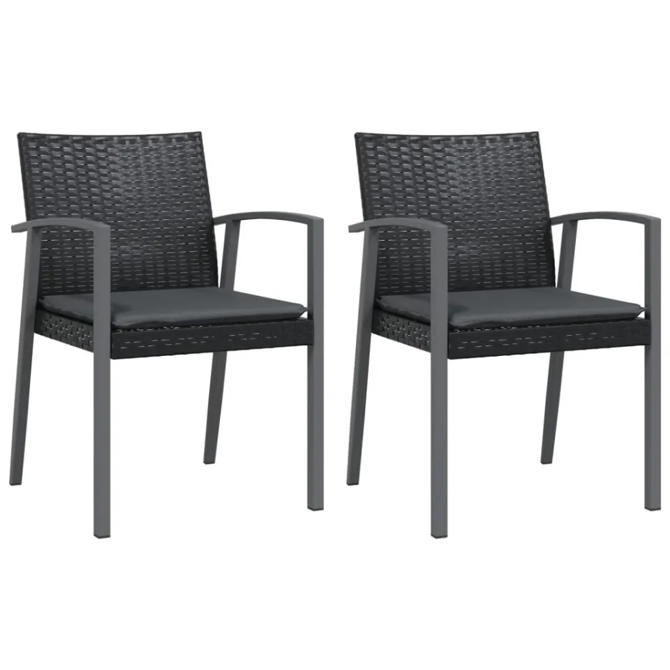 vidaXL 3-delige Tuinset met kussens poly rattan en staal, foto 3