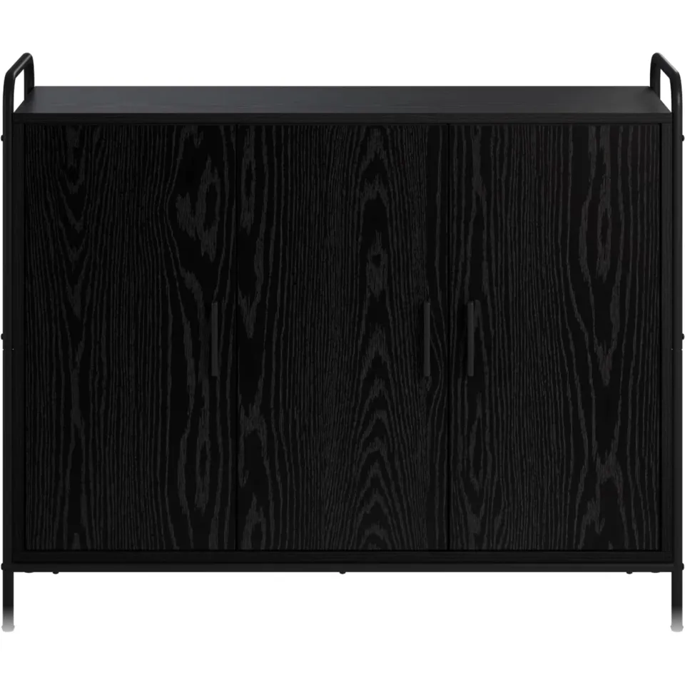 vidaXL Dressoir Zwart eiken 97 x 33 x 81 cm Bewerkt hout, foto 4