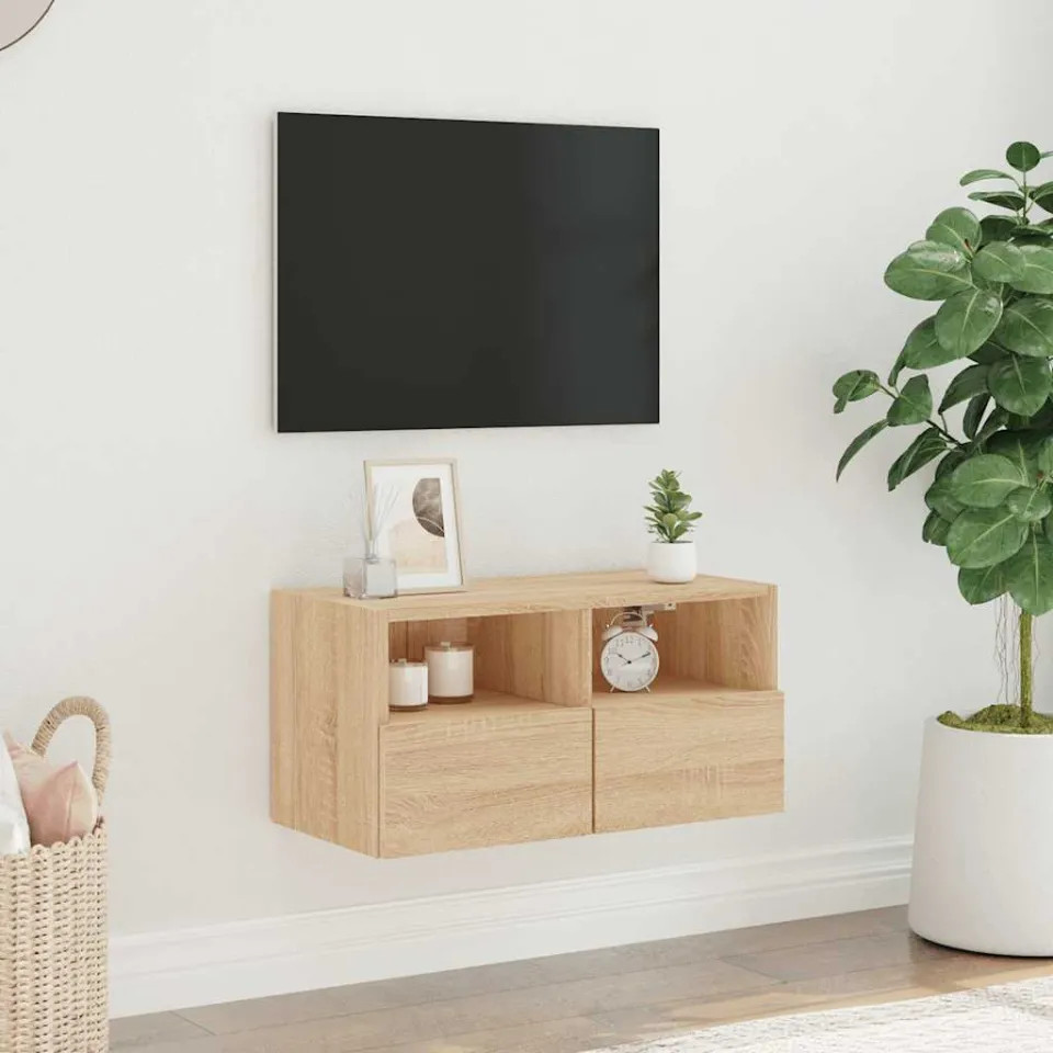 vidaXL Tv-wandmeubel 60x30x30 cm bewerkt hout sonoma eikenkleurig, foto 3