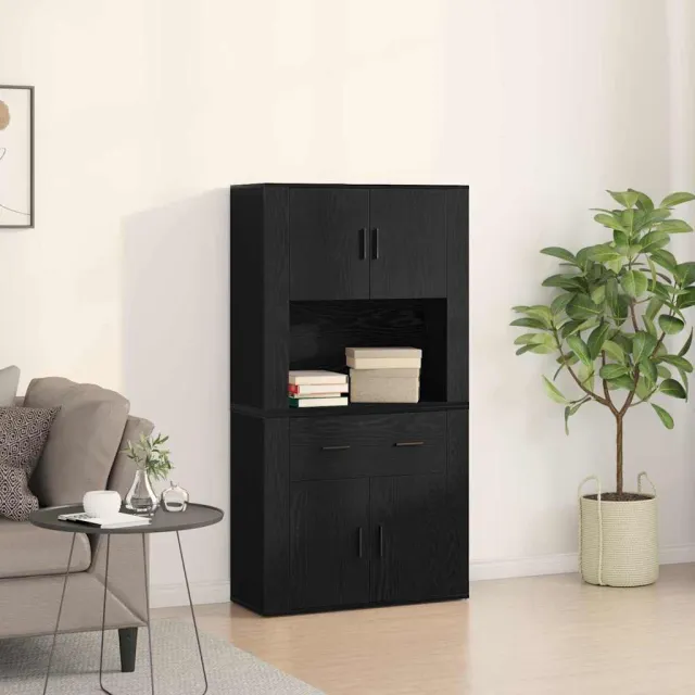 vidaXL Zwart eiken 80 x 33 x 150 cm