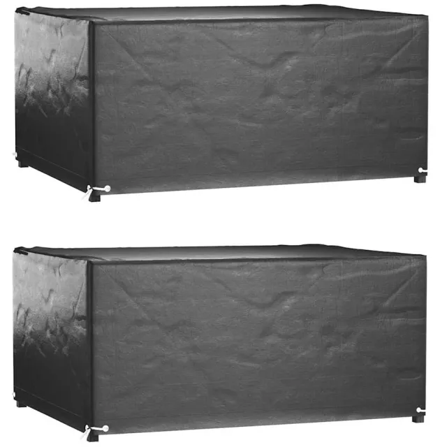vidaXL Tuinmeubelhoezen 2 st 8 oogjes rechthoekig 160x120x75 cm Zwart
