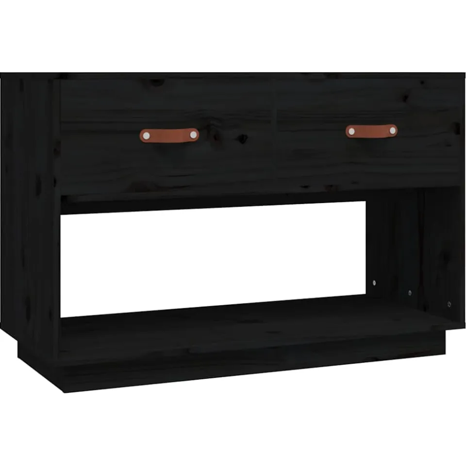 vidaXL Tv-meubel 90x40x60 cm massief grenenhout zwart