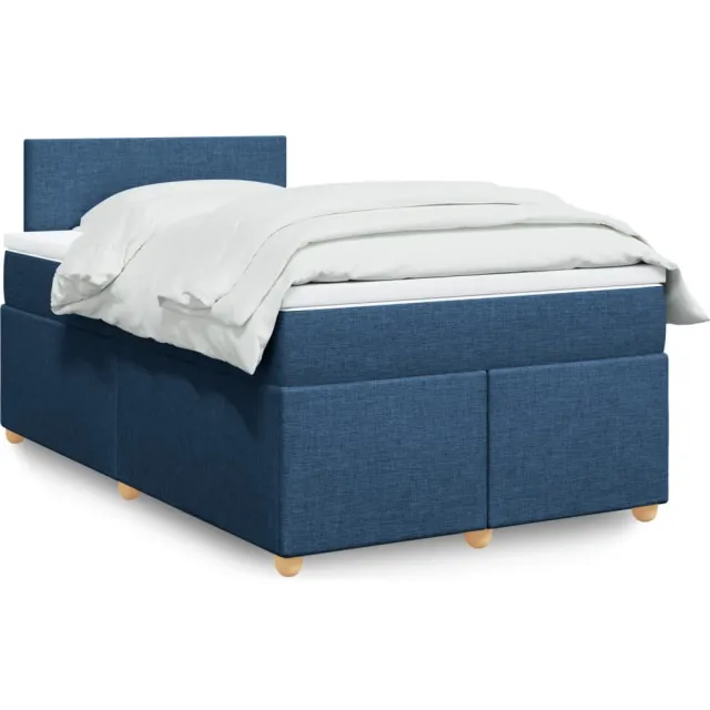 vidaXL Boxspring met matras stof blauw 120x200 cm
