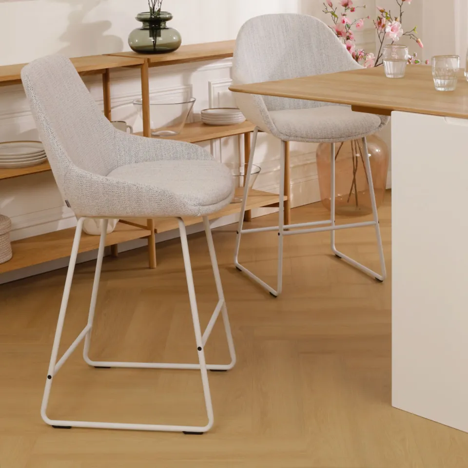 Nolon Nino-Isa barkruk beige gemêleerd - wit onderstel - 75 cm, foto 2
