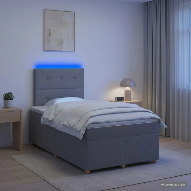 vidaXL Boxspringbed met matras Lichtgrijs 120 x 200 cm Stof
