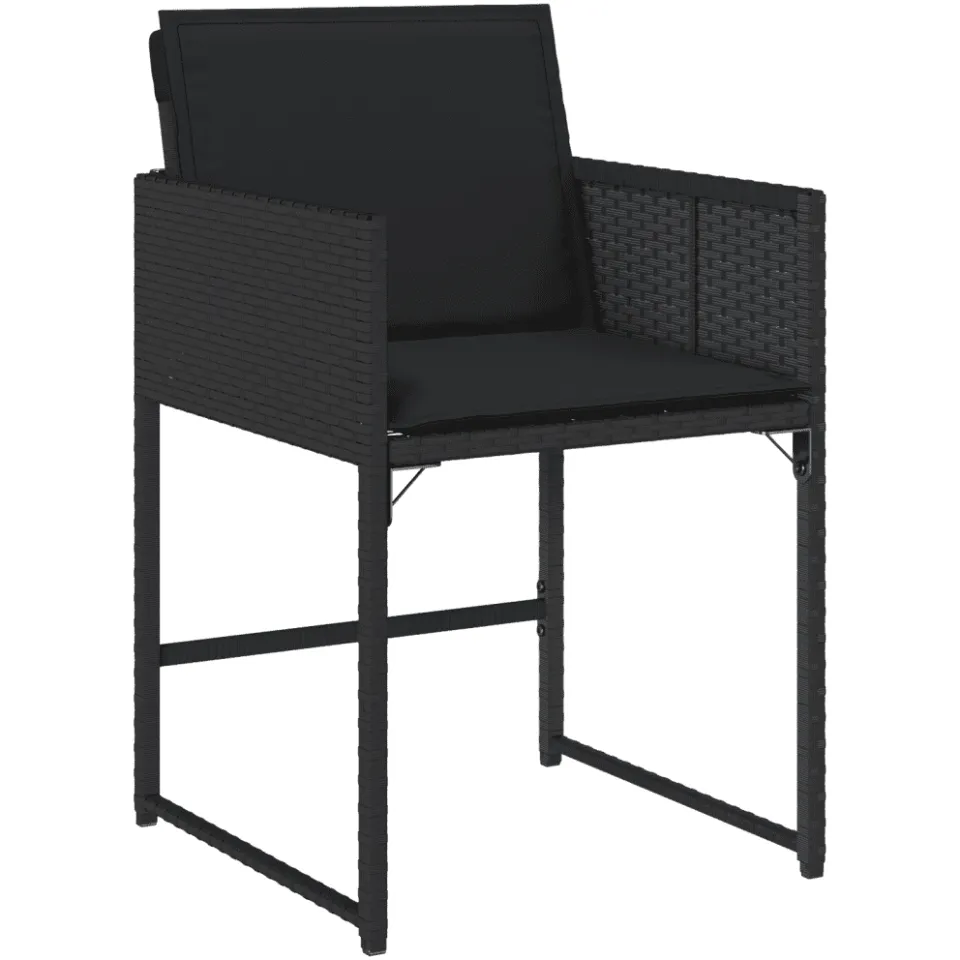 vidaXL 13-delige Tuinset met kussens poly rattan zwart