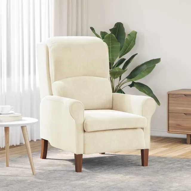 vidaXL Fauteuil Crème Fluweel