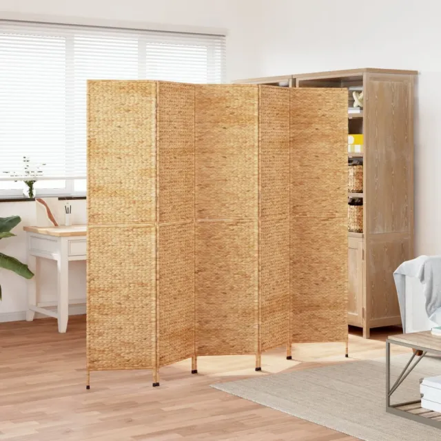 vidaXL Kamerscherm met 5 panelen 205x180 cm waterhyacint bruin, foto 2