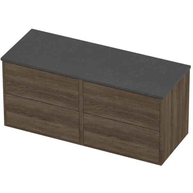 Proline Deck Badmeubelset Hardsteen Voor Grepen 120x46x54 cm Blue Stone Vital Oak Eiken
