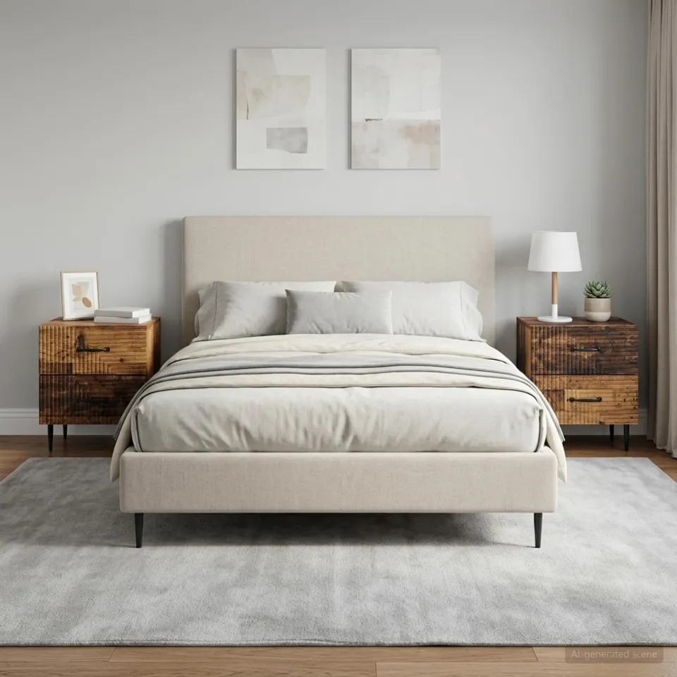 vidaXL Nachtkastje 2 st Oud hout 43 x 34,5 x 47,5 cm Bewerkt hout bruin, foto 4