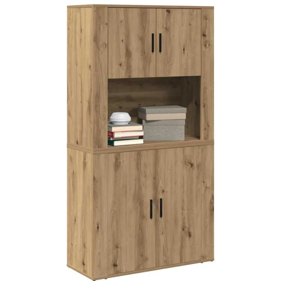 vidaXL Hoge kast Artisan Eiken 80 x 33 x 150 cm Bewerkt hout Bruin