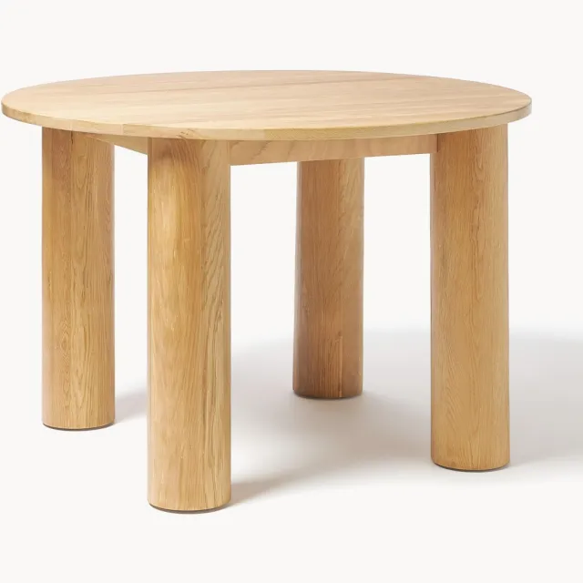 Westwing Collection Ronde eettafel Ohana van eikenhout, in verschillende formaten Beige