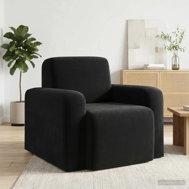 vidaXL Fauteuil Zwart fluweel