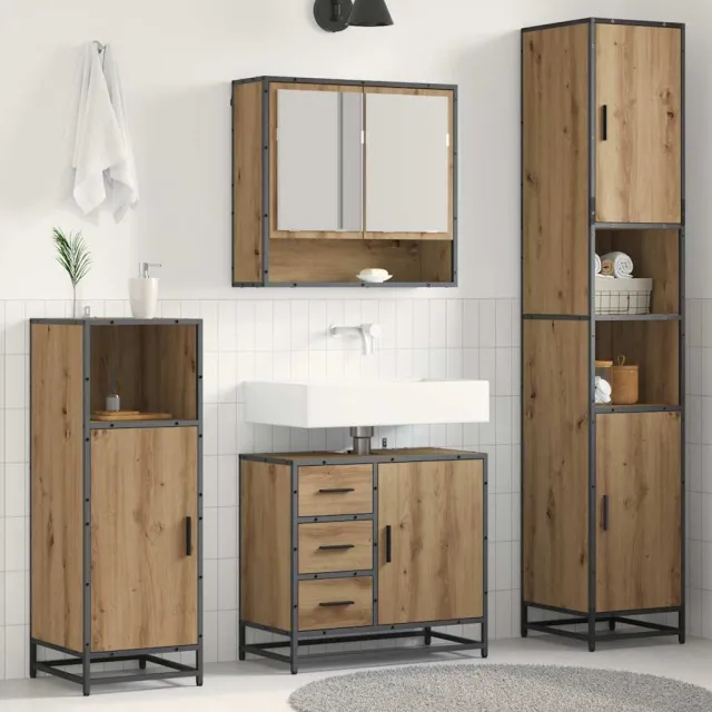 vidaXL Badkamermeubelset 3 st Artisan Eiken 35 x 37,5 x 188,5 cm Bruin