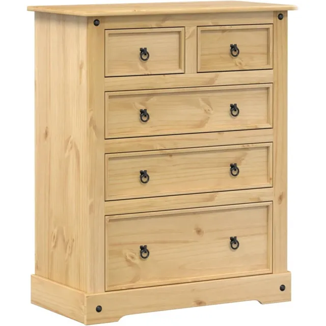 vidaXL Ladekast - Corona - 92x48x114 - cm - massief - grenenhout Bruin