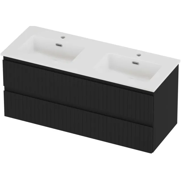 Proline Tribute Badmeubelset Porselein Elegant Gefreesd 120x46x54 cm Glans Wit Mat Zwart