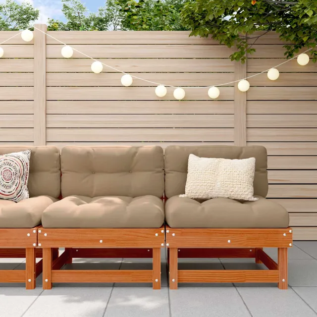 vidaXL Tuin Midden Sofa 2-zits Massief grenenhout Wax Bruin Den
