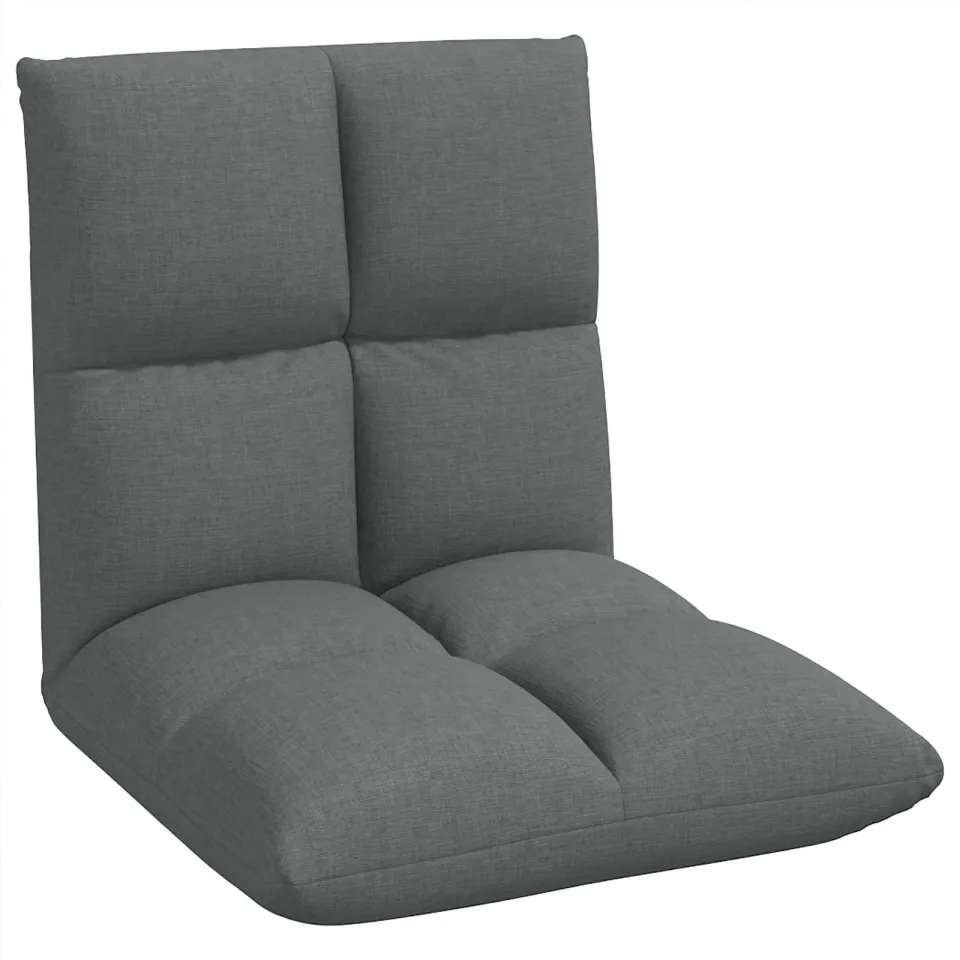 vidaXL Verstelbare vlo stoelen Donkergrijs Stof, foto 4