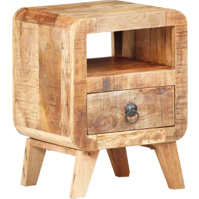 vidaXL Nachtkastje 30x30x41 cm ruw mangohout Bruin