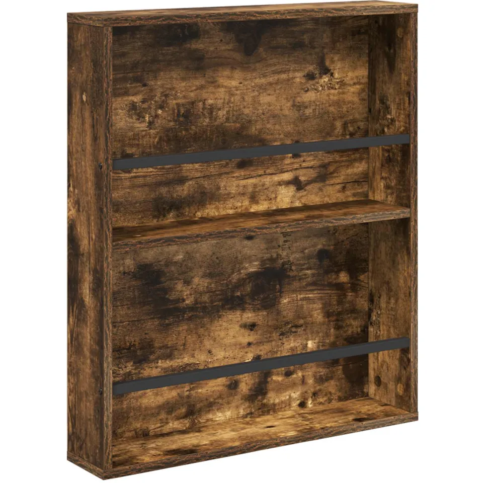 vidaXL Tijdschrift Rek Gerookt eiken 60 x 12 x 70 cm Bewerkt hout, foto 3