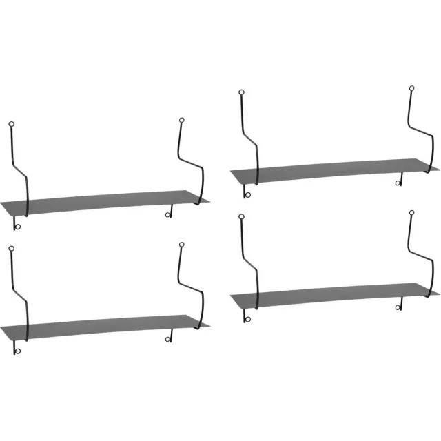 OSTARIA Wandplank Laurie - 4x - metaal - zwart - 50 cm - boekenplank - hangplank