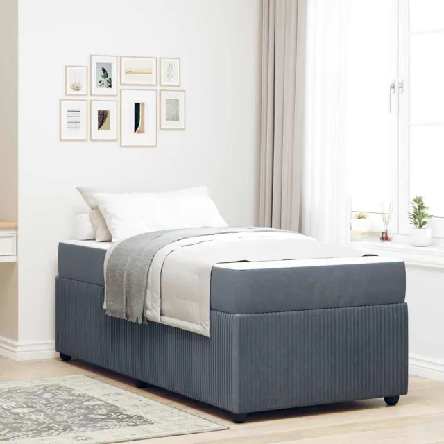 vidaXL Bedframe Donkergrijs 90 x 200 cm Stof