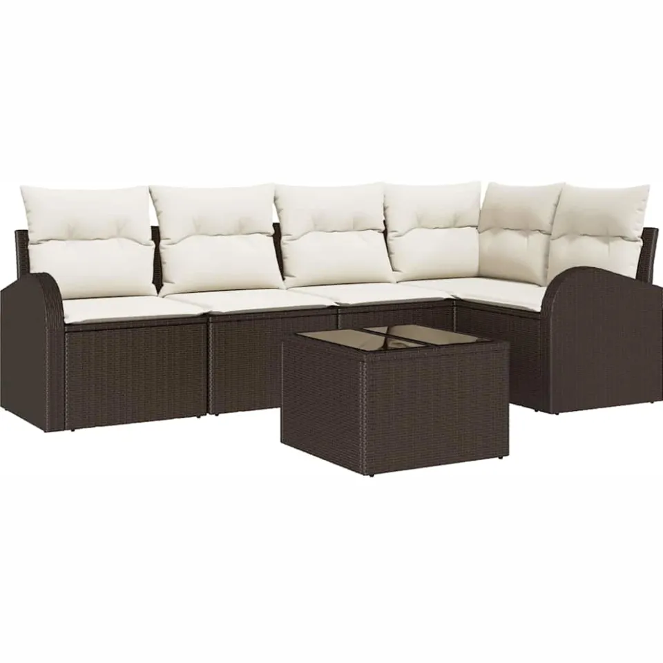 vidaXL Bankstel met kussen Bruin Polyester