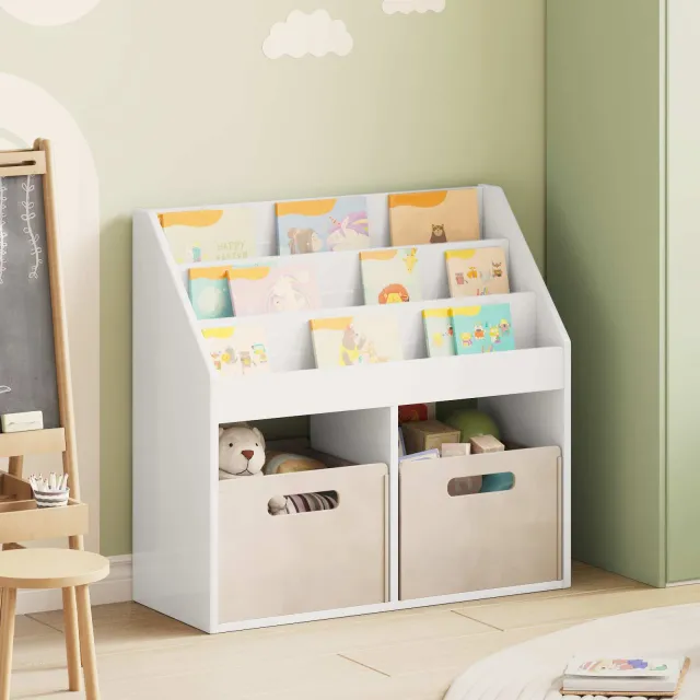 vidaXL Kinderen Boekenkast Hoogglans wit 72,5 x 29,5 x 69 cm, foto 2