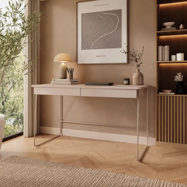MEUBELLA Medea - Bureau - Beige - 135x67x77 cm