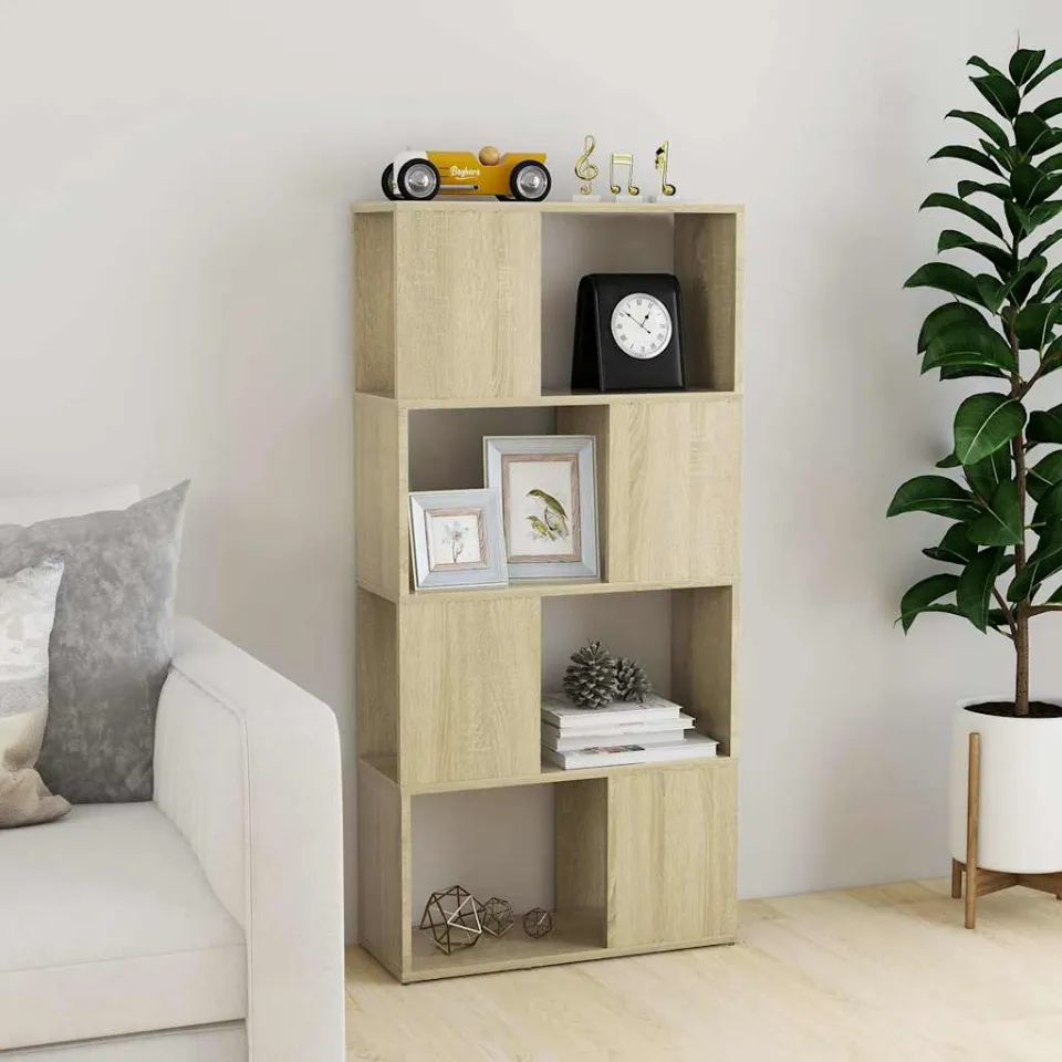 vidaXL Boekenkast/kamerscherm 60x24x124,5 cm bewerkt hout sonoma eiken, foto 3