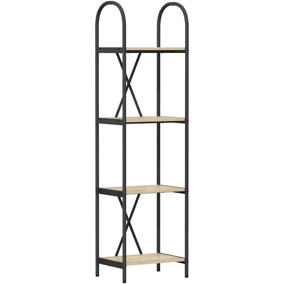 vidaXL Boekenkast 4-laags 40 x 30 x 146 cm Bewerkt hout Sonoma Eiken, foto 3