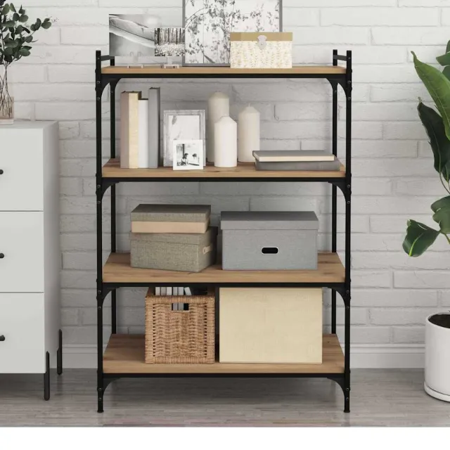 vidaXL Boekenplank Bord 3-laags 4 st 80 x 40 x 1,5 cm Bewerkt hout bruin, foto 2