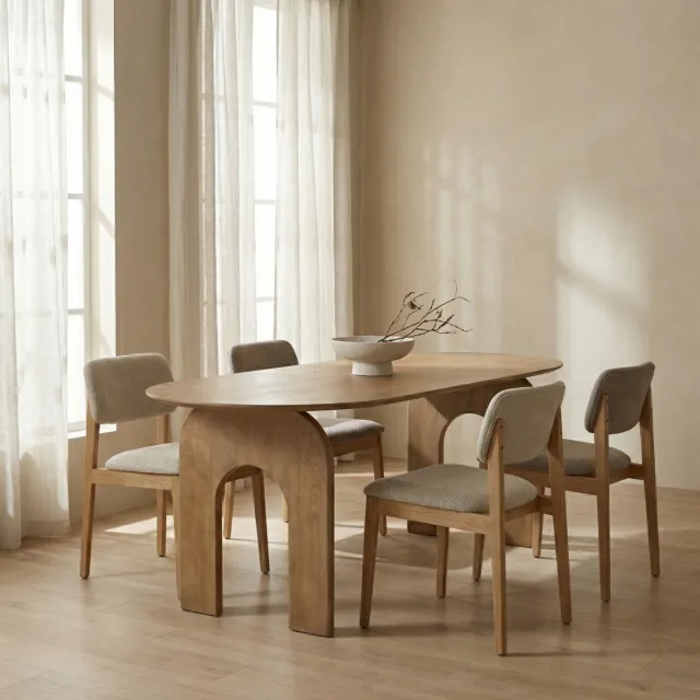 DÉJA Living Eettafel Vantaa - Ovaal Naturel Hout - 180x90x76cm