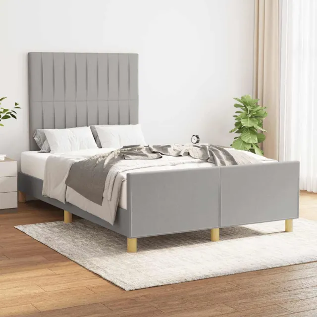 vidaXL Bedframe zonder matras 120x190 cm stof lichtgrijs grijs