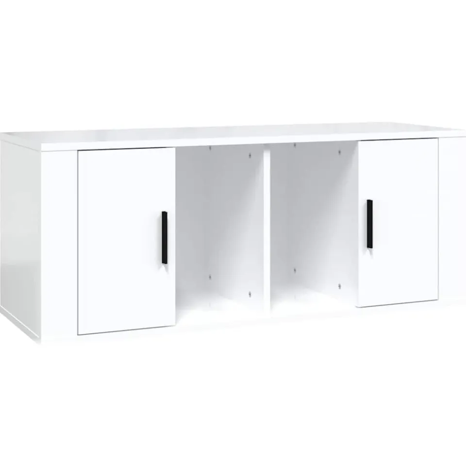 vidaXL Tv-meubel 100x35x40 cm bewerkt hout hoogglans wit