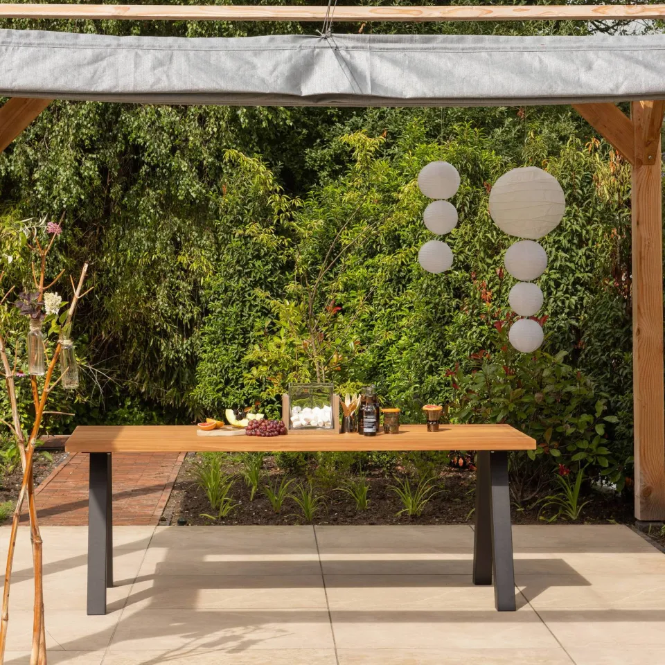 WOOOD Tablo tuintafel met A-poot naturel, foto 4