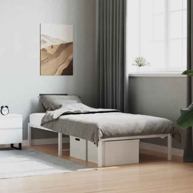 vidaXL Bedframe metaal wit 90x190 cm