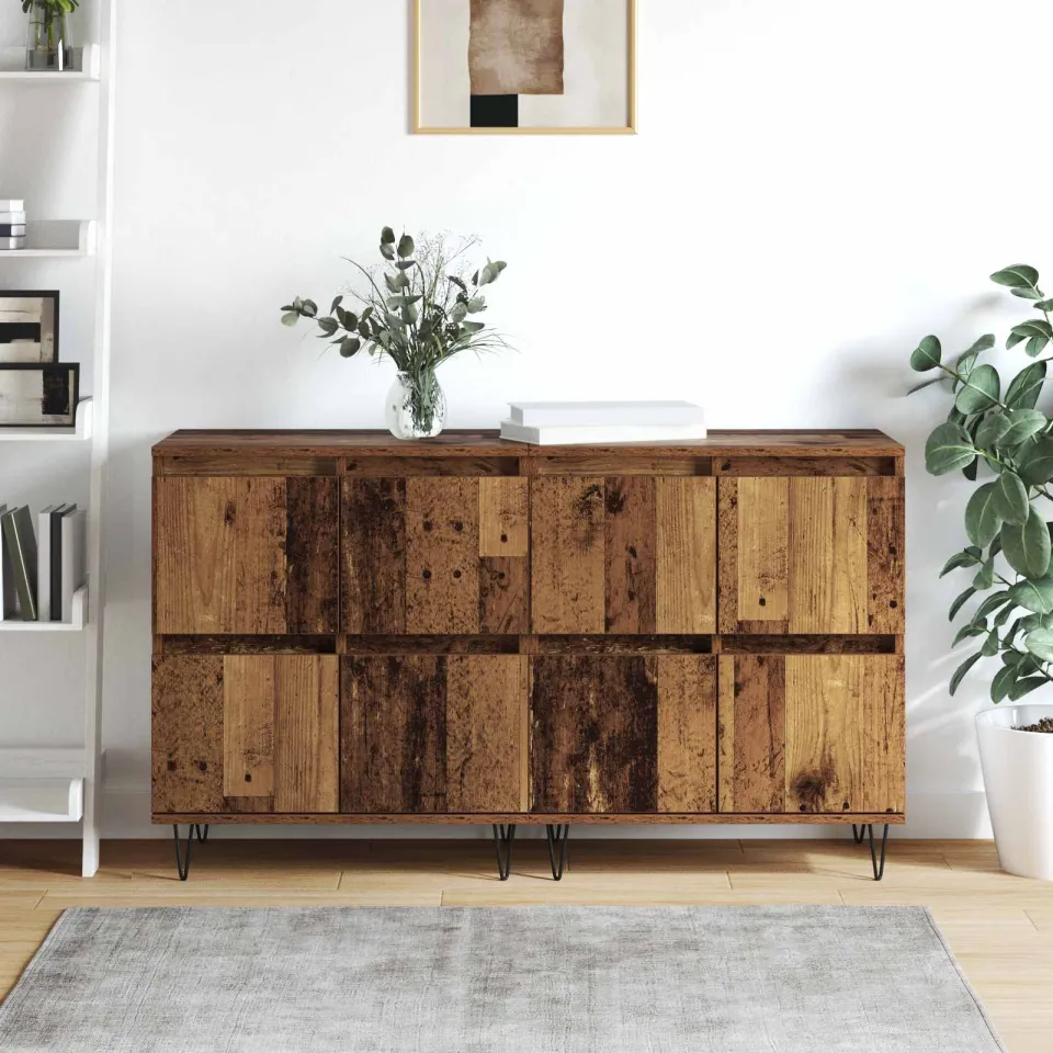 vidaXL Dressoirs 2 st Oud hout 60 x 35 x 70 cm bruin, foto 4