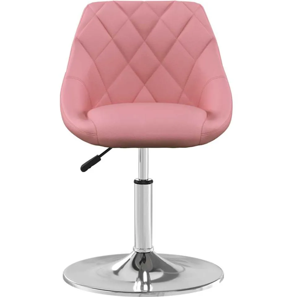 vidaXL Eetkamerstoelen draaibaar 2 st fluweel roze, foto 4