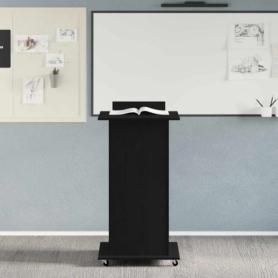 vidaXL Podium Zwart Eiken Bewerkt hout 55 x 55 x 107 cm, foto 3