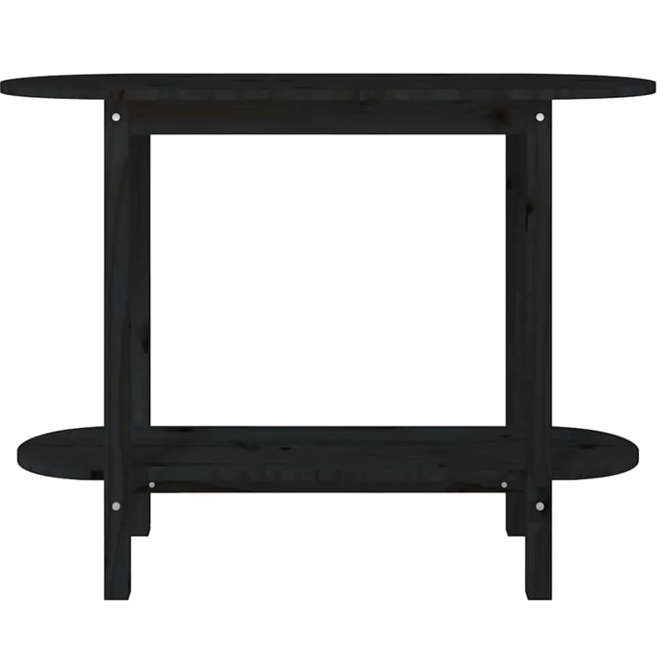 vidaXL Wandtafel 110x40x80 cm massief grenenhout zwart, foto 4