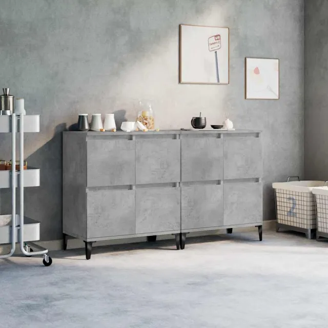 vidaXL Dressoirs 2 st 60x35x70 cm bewerkt hout betongrijs grijs, foto 2