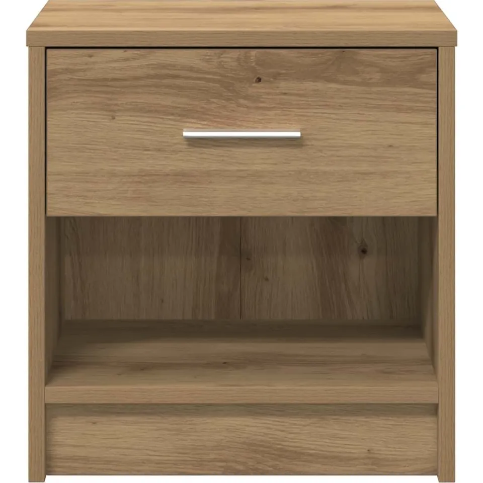 vidaXL Nachtkastje met lade 39x28x41 cm artisanaal eikenkleurig Bruin