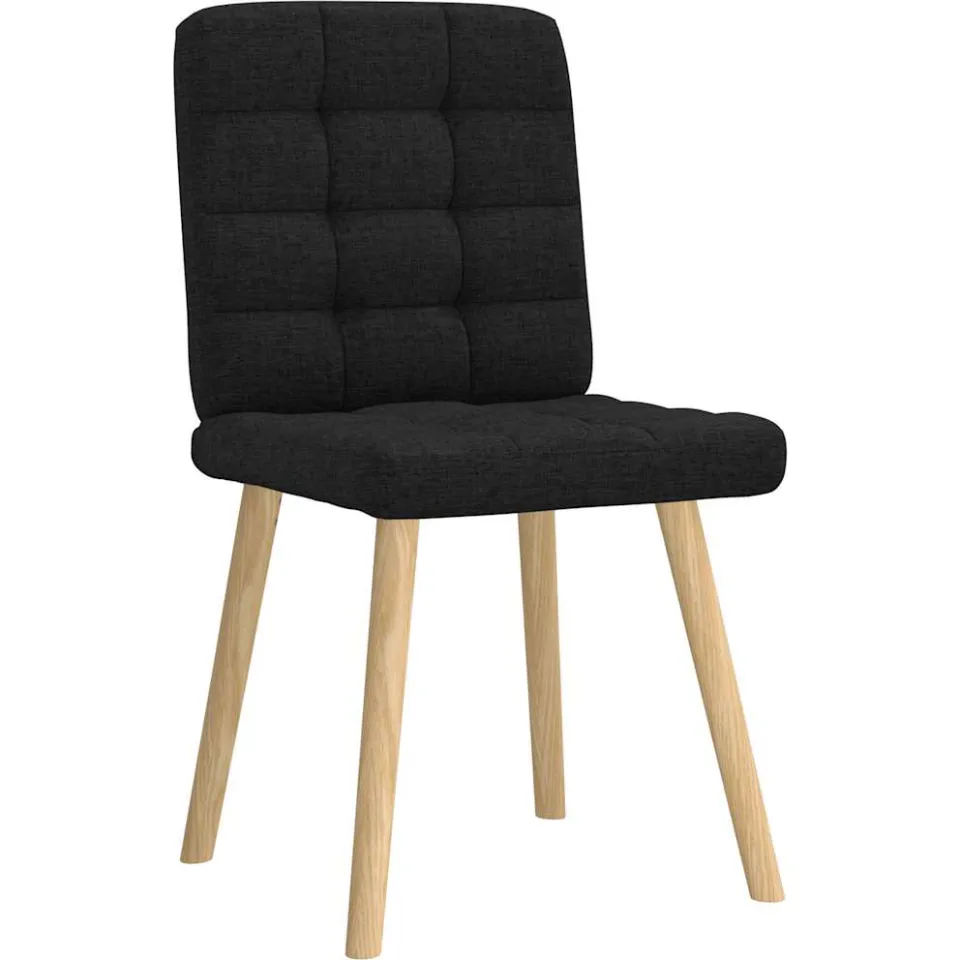vidaXL Eetkamerstoelen 2 st stof zwart